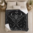 thumbnail image 5 of Celestial Moth Above Crystals And Mushrooms On Black, Intricate Mystical Gothic Linework for Celestial Art Enthusiasts, Halloween Gift, Cozy Flannel Blanket and Home Decor for Bedroom and Study, 5 of 9