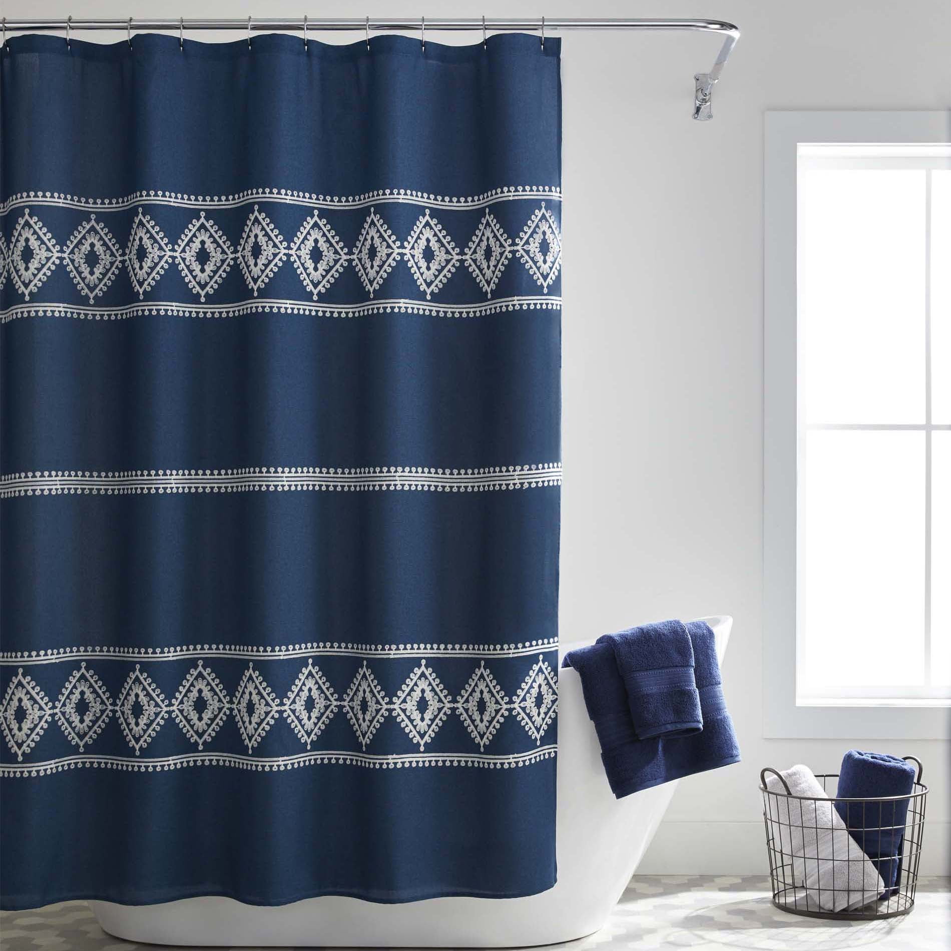 72" x 72" Better Homes & Gardens Nautical Fabric Shower Curtain Blue 