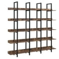 thumbnail image 6 of 5 Tier Bookshelf, Tall Bookcase Shelf Storage Organizer, Vintage Industrial Book Shelf for Bedroom, Living Room and Home Office, Solid Wood Bookshelf, Metal Frame with MDF Board, Brown, 6 of 7