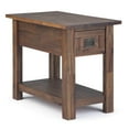 thumbnail image 1 of Monroe Solid Acacia Wood 14 inch Wide Rectangle Rustic Contemporary Narrow Side Table in Distressed Charcoal Brown, 1 of 5