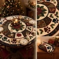 thumbnail image 4 of CHJK Christmas Round Tablecloth, 60 Inch Festive Xmas Flower Table Cover, Decorative Round Table Cloth for Holiday Dining Party Home Decoration, 4 of 6