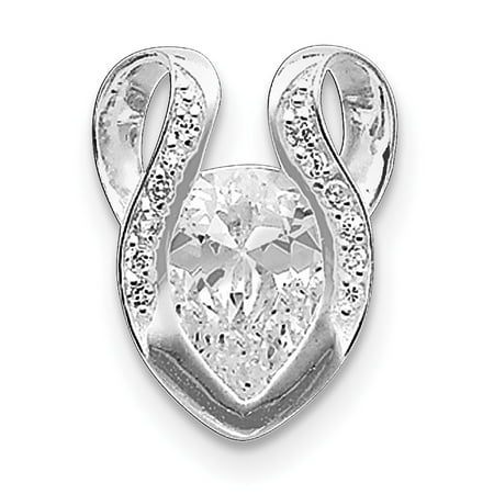 925 Sterling Silver CZ Slide (17x22mm) Pendant / Charm