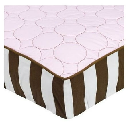 Bacati Quilted Circles Changing Pad Cover in Pink and Chocolate