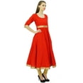 thumbnail image 3 of Bimba Kurti Anarkali pour Femmes avec Bordure Dorée Robe Vêtements Indiens Kurta pour Dames, 3 of 6