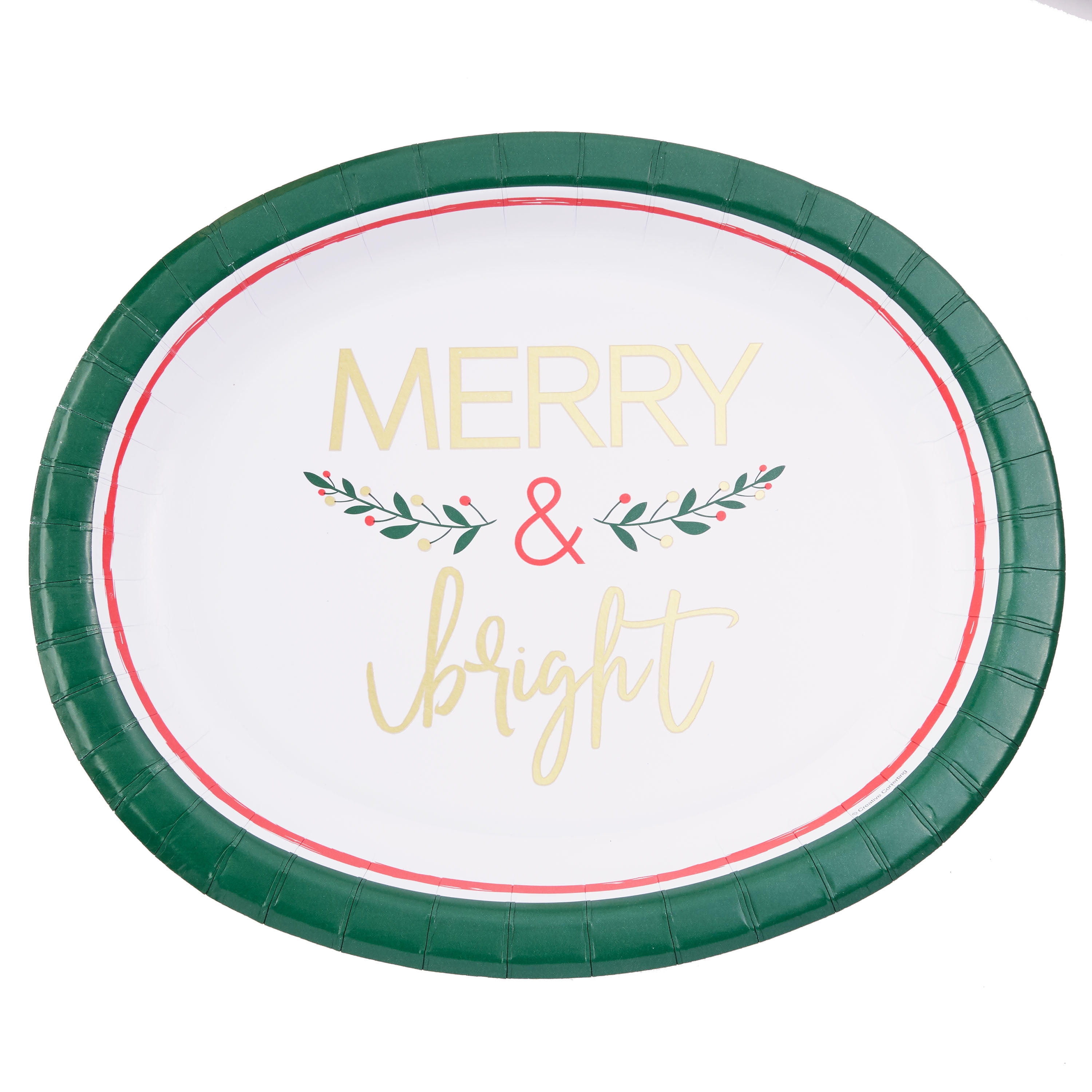 Holiday Time Disposable Oval Platter, Merry & Bright, 8 Count - Walmart ...
