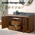 thumbnail image 3 of Vanity Art 60" Single Bathroom Vanity with Sink, Freestanding Bath Storage Cabinet with Black Limestone Top, 3 of 8