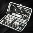 thumbnail image 2 of 1 Set Professional Manicure Cutters Compact Stainless Steel Comfortable Case Manicure Kit Pedicure Supplies, 2 of 8