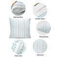 thumbnail image 6 of Throw Pillow Covers, Mint Green Striped Decorative Throw Pillow Covers 18x18 Inch, Spring Flowers Plants Lines Pattern Square Linen Pillow Cases for Couch/Living Room/Sofa, 6 of 9