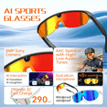 thumbnail image 3 of Wiher AI Smart Camera Glasses, Outdoor Sports Glasses with 4K 8MP 1200P HD Anti-Shake Camera Sunglasses for Men and Women, for Outdoor Sports Cycling Hiking Skiing(Color), 3 of 9