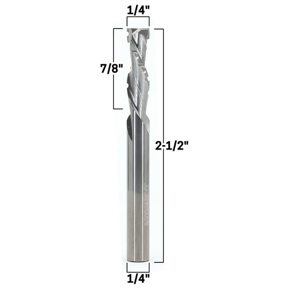 1/4" Dia. 2 Flute Compression Spiral Chipbreaker End Mill CNC Router Bit - 1/4" Shank - Yonico 36267-SC