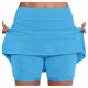 thumbnail image 1 of Falda de tenis para mujer con pantalón corto interior - Falda pantalón deportiva de cintura alta para yoga/correr - Tejido de secado rápido, cintura elástica, tallas S-XXXXXL, 1 of 6