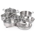 thumbnail image 1 of QinaQin 11-Piece Three-Layer Stainless Steel Cookware Set with Lid - Professional Cookware Set, Suitable for Induction Cookers/Ovens/Dishwashers, Non-Toxic and Not Easily Deformed, Heats Evenly, 1 of 8