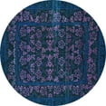 thumbnail image 1 of Ahgly Company Indoor Round Abstract Light Blue Modern Area Rugs, 7' Round, 1 of 4