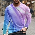 thumbnail image 2 of Pompotops Hommes Casual Col Rond Manches Courtes Pull-Over Ligne 3D Imprimé T-Shirt Blouse en Vente, 2 of 5