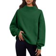 thumbnail image 2 of Mock Neck Sweatshirt Womens Fall Oversized Turtleneck Pullover Long Sleeve Casual Sweater Tops 2XL, 2 of 7