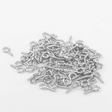 

ABIDE Yihaifu 100pcs Screw Eyes Pin Findings for Clay Jewelry Resin Pins Metal Screw Eyes Bead Plastic 10mm
