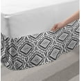 thumbnail image 2 of Mexican Print Bed Skirt, Vintage Style Aztec Inspired Monochrome Triangles Rhythmic Motif, Elastic Bedskirt Dust Ruffle Wrap Around for Bedding Decor, 4 Sizes, Charcoal Grey and White, by Ambesonne, 2 of 2