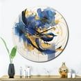 thumbnail image 2 of Designart "Abstract Circle Texture in Dark Blue and Gold V" Modern Geometric Oversized Wall Clock, 2 of 5