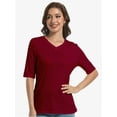 thumbnail image 5 of Women's Casual Half Sleeve T-Shirt - Relaxed Fit Basic Top, Soft Breathable, Everyday Wear (Size S-XXL), 5 of 5