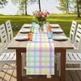 thumbnail image 4 of Table Runners 36 Inches Long Dress Scarves, White Grid Farmhouse Kitchen/Dining Table Runner, Short Coffee Tablerunners, Colorful Plaid Modern Geometric Pattern 13x36 Inch, 4 of 9