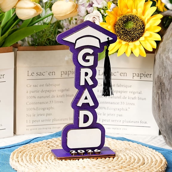XIBUFE 2026 New 2026 Graduation Decorations,Graduation Wooden Desktop Ornaments,Class of 2026 Graduation Gifts,College University Senior Gifts 2026,Grad Party Congratulations -Grad/Graduation Cap