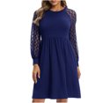 thumbnail image 1 of Vestido de cuello redondo, vestido corto con cuello redondo, vestido casual para mujer, vestido casual ultra sensible, 1 of 5