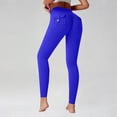 thumbnail image 5 of Women's Butt Lifting Leggings with Button Pockets, High Waist Tummy Control Workout Leggings, Squat Proof Cargo Yoga Pants for Running, Gym and Fitness Dark Blue M, 5 of 6