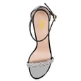 thumbnail image 3 of FSJ Women Classic Open Toe Sandals Decorative Mid Heel Ankle Strap Single Band Dress Shoes Size 15 Black Patent Leather, 3 of 4