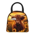 thumbnail image 1 of Balery Vintage Sunflower Cow A Bolsa de Almuerzo para Mujeres, Caja de Almuerzo, Bolsa de Almuerzo Pequeña Impermeable, Tote de Almuerzo Reutilizable con Gran Capacidad, 1 of 6