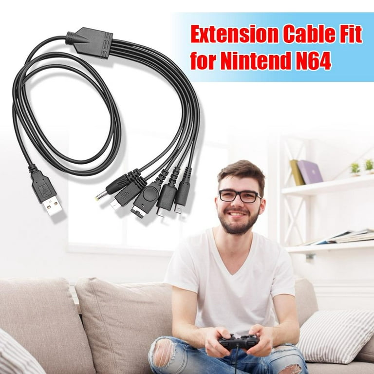  5 in 1 USB Charger Cable for Nintendo DS Lite/ Wii U/ New 3DS  (XL/LL), 3DS (XL/LL), 2DS, DSi (XL/LL) ,NDS/Gameboy Advance SP, PSP 1000  2000 3000, Multi-Functional USB Charging Cord