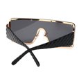 thumbnail image 3 of Women's Sunglasses Studded Oversized Square Mono Lens Fashion UV400 Black, Black, 3 of 5