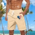 thumbnail image 2 of LpwkSSA Mens Camo Print Swim Trunks Elastic Waistband Design Durable Fabric Relaxed Silhouette for Casual Hangouts Beige XXXXXL, 2 of 5