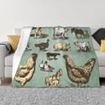 thumbnail image 1 of Balery Vintage Farm Animals Manta de Franela con Dibujo, Lujo Ultra Suave y Cálido, Antipelusa y Resistente a las Arrugas para Cama, Sofá, Camping -40"x30", 1 of 6