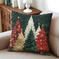 thumbnail image 6 of Green Xmas Trees Pine Rustic Farmhouse Throw Pillow Covers Beautiful Square Cushion Covers Set of 4 Decorative Pillowcase for Indoor Home Bedroom, 6 of 7