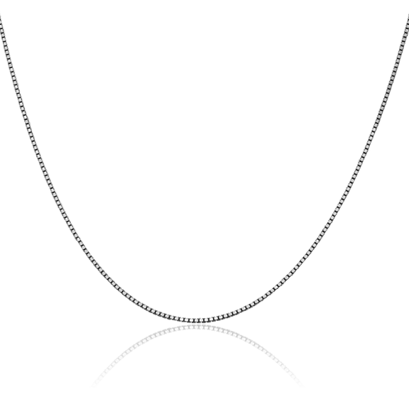 ICE CARATS 10K Solid White Gold 1.05mm Dainty Link Box Chain Necklace - 16 inch - Polished Women's