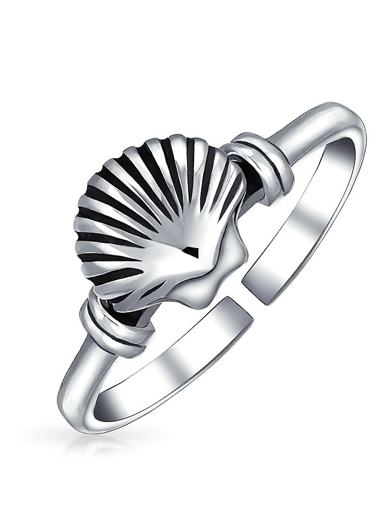 Bling Jewelry - Nautical Clam Shell Midi Ring 925 Silver ...
