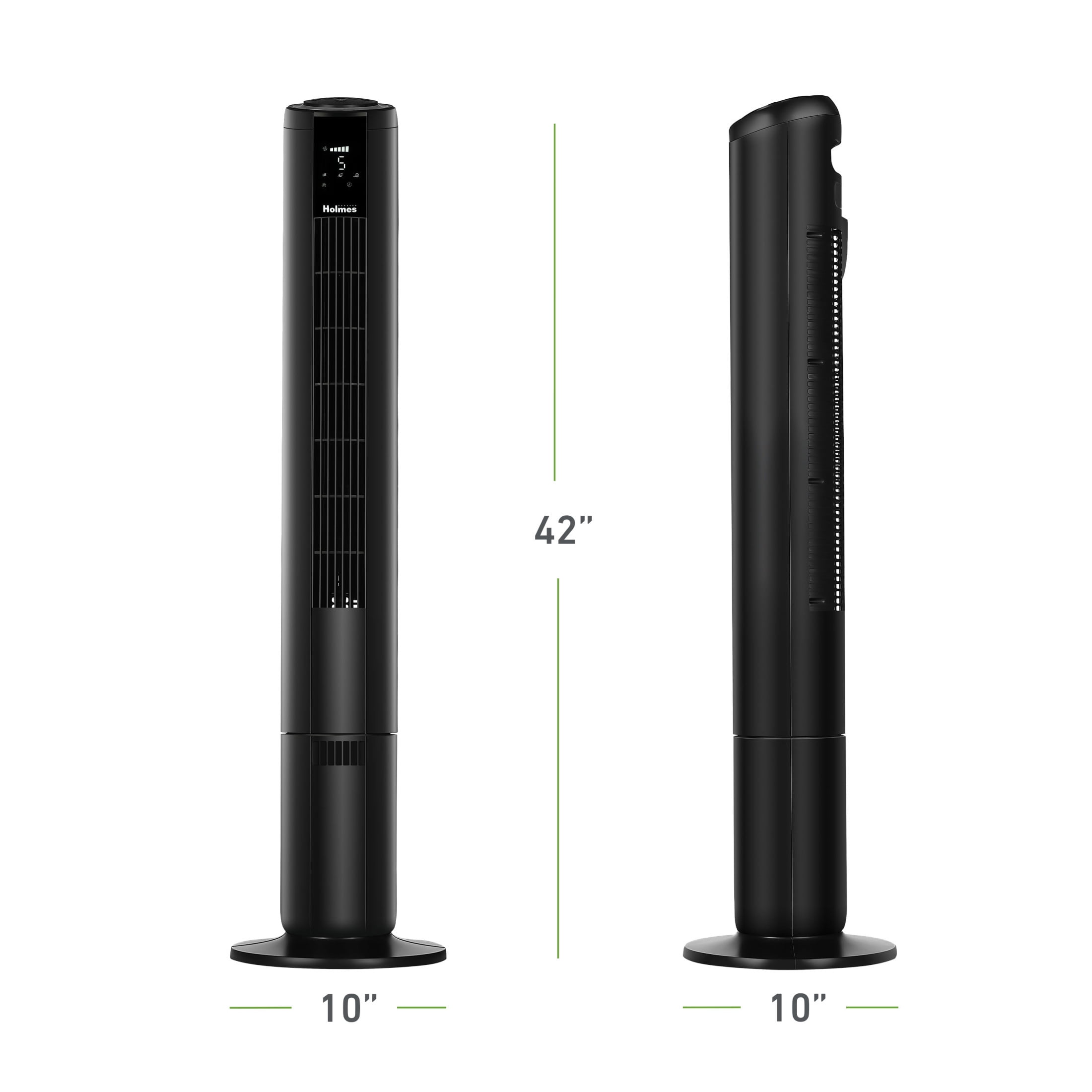 Holmes 42" SmartConnect Wi-Fi Digital Tower Fan with ClearRead Display 5 Speeds Remote Black