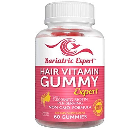 Bariatric Expert Hair Vitamin Gummies for Adults, Fast-Melting Post Bariatric Surgery Dietary Supplement, 60 Count