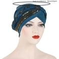 thumbnail image 3 of Fgnfyis Ethnic Bohemian Floral Pleated Turban Headwrap Bandana Headwear for Women C One Size, 3 of 4