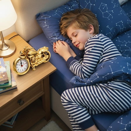 HAVELOR Motorcycle Alarm Clock, 9 x 5.1 Inch, Soft-Light Digital Display, Smart Alarm with Loud Buzzer, Perfect for Bedside or Office Desk(Red,1pcs)