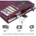 thumbnail image 2 of Pixel 3A Wallet case, Pixel 3A FILP Leather case Card Slots Holder Zipper Purse Detachable Magnetic Cover Hand Strap Cash Pocket Pouch Wallet for Pixel 3A (Red, Pixel 3A), 2 of 6