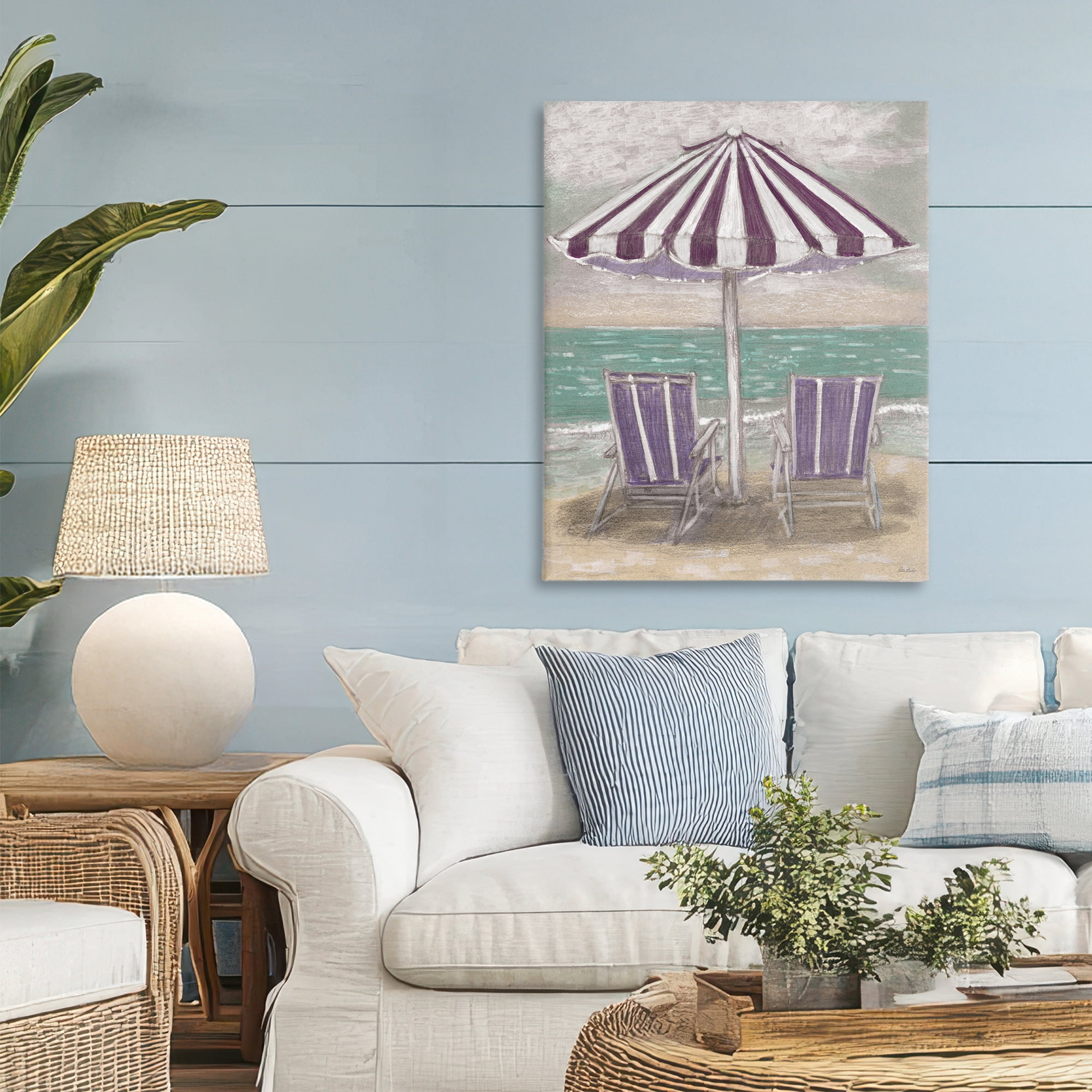 Stupell Industries Umbrella & Chairs on Beach Canvas Wall Art, design by Patti Bishop
