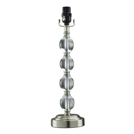 Better Homes & Gardens 18" Stacked Glass Ball Lamp Base, Brushed Nickel Finish