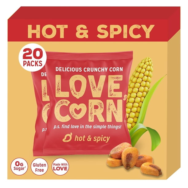 Cheddar 0.7oz x 20 bags - Delicious Crunchy Corn - Healthy Family Snacks - Gluten Free, Kosher, NON-GMO - Alternative for Chips, Nuts, Crackers & Pretzels - Perfect for Charcuterie Boards