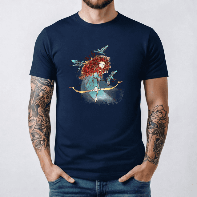Chemise Portrait Aquarelle Rétro Disney Brave Merida Princesse, T-shirt le Royaume Magique, Disney Merida Princesse, Tee Walt Disney World