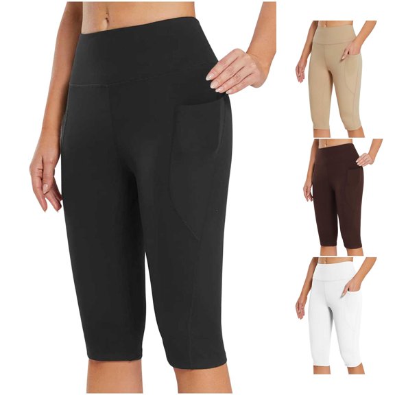 TinyBloomm Women Waist Pants High Control Training Running Yoga AbdomenCropped Pants Pockets Yoga Pants Compression Yoga Pants Women High Waist Straight Leg Yoga Scrub Pants Women plus