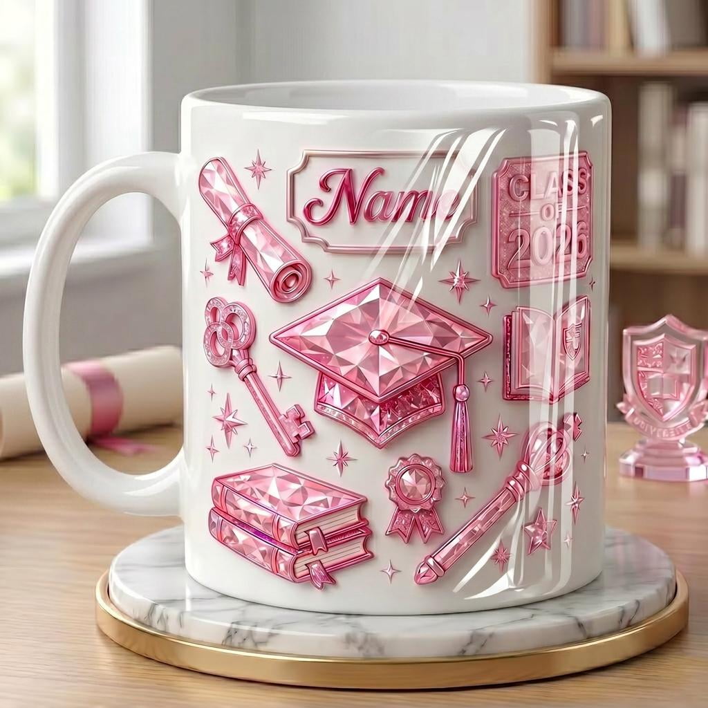 Personalized Graduation Mug, Class of 2026 Custom Name Ceramic Cup