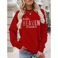 thumbnail image 4 of Suéter de Mujer con Estampado de Letras, Cuello Redondo y Larga Rojo S, 4 of 5