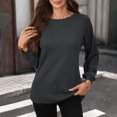 thumbnail image 7 of Women's Long Sleeve Shirts Crew Neck Casual Tops Fashion Fall Basic Tunic Pullover Blouses, 7 of 7