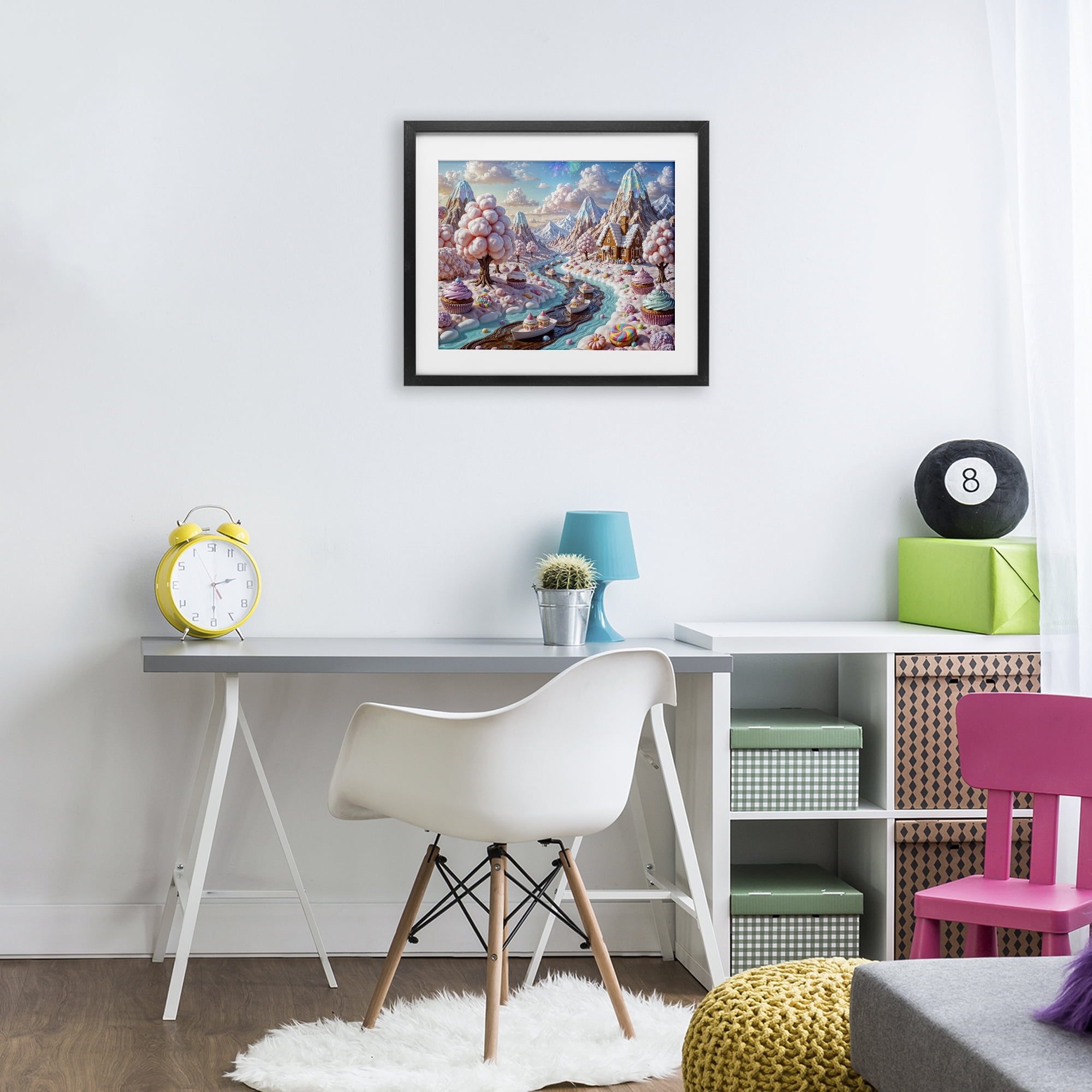 Stupell Industries Dreamlike Candy Land Whimsy Black Framed Print Under Glass, design by Tabz Jones